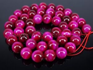 Natural Tiger's Eye Gemstone Round Beads 15'' Red Gold Blue Green Pink Assorted 