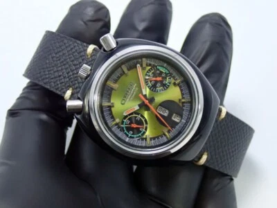 Citizen 8110  Automatic 4-901088K Flyback Chronograph Mens Watch BULLHEAD BLACK - image 1 of 4