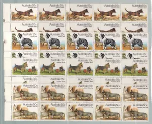 1980 Australia Dogs Stamps Set 4 in Blocks 10 SG 729/33 MUH - Picture 1 of 1