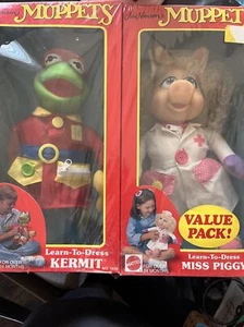Vintage Jim Henson "Learn To Dress Kermit" & Miss Piggy Muppets By Mattel - Picture 1 of 9