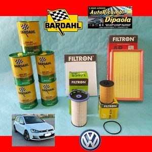 KIT TAGLIANDO VW VOLKSWAGEN GOLF 7 VII 1.6 2.0 TDI GTD 5L BARDAHL 5W30 + FILTRI - Foto 1 di 2