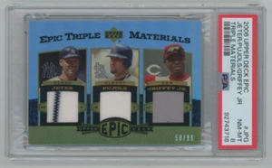 Jeter, Griffey Jr, Pujols - 2006 UD Epic Materials - #EMG-JPG PSA 8 #/99 Relic - Picture 1 of 3