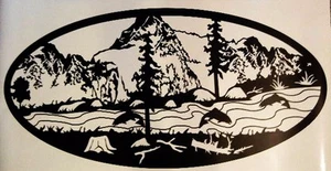 (1) Casa rodante FISH PAISAJISMO CALCOMANÍA OVALADA VINILO GRÁFICO AUTOCARAVANA FURGONETA QUINTA RUEDA - Imagen 1 de 2