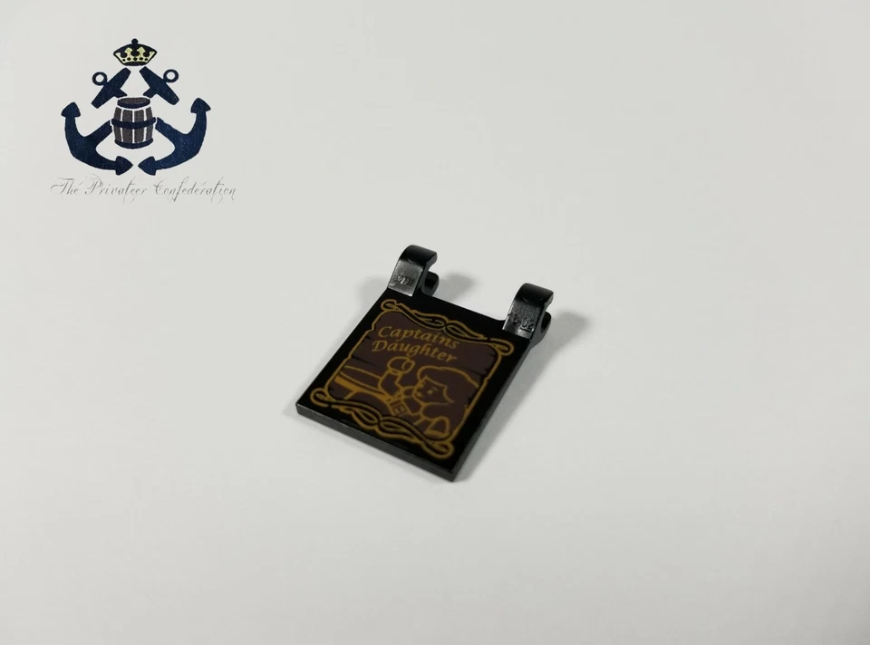 Lego Piratas del Caribe Bandera 2 x 2 Cuadrado Dorado Capitanes Hija 2335pb075 Foto 1 de 1