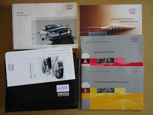 GENUINE AUDI A4 2004-2007 HANDBOOK OWNERS MANUAL RADIO MANUAL WALLET PACK A-909 - Picture 1 of 4