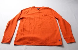 Polo Ralph Lauren Men's Logo Waffle-Knit Sleep Shirt CA4 Orange Large NWT - Picture 1 of 4