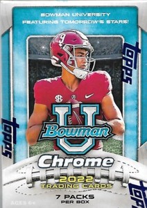 2022 Topps Bowman University Chrome Football Trading Cards Blaster Box