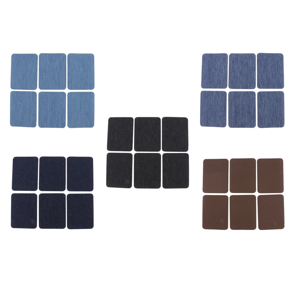 6pcs Stoff Patches zum aufbügeln Aufbügelflicken Bügelflicken Denim Stoff - Bild 1 von 1