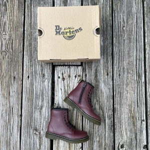 Dr Martens AirWair Brooklee Boots Cherry Red Softy T Core Kids Toddler Size 11 - Picture 1 of 8