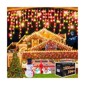 Christmas Lights Decorations Outdoor, 1600 LED 164 FT 8 Modes Rain Drops Fair... - Picture 1 of 8