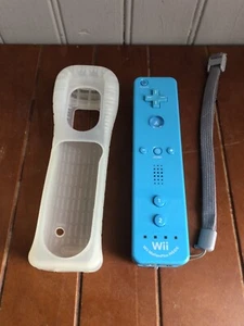 Blue Nintendo Wii Remote Wii Motion Plus Inside For Wii/Wii U With Plastic Cover - Picture 1 of 15
