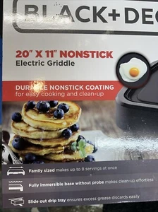 BLACK+DECKER GD2011B Family Sized Electric Griddle, 20 x 11-Inch, Black - Picture 1 of 3
