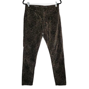 Jeans AG Adriano Goldschmied Farrah skinny alla caviglia velluto donna 31 verde leopardato - Foto 1 di 6