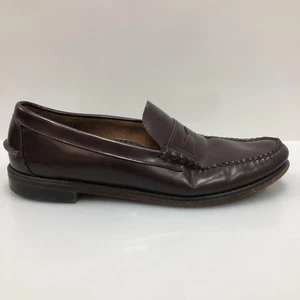 Sebago Penny Loafer Schuhe Herren Größe 11 D Burgunderrot Leder Handgenäht Klassisches Logo - Bild 1 von 13