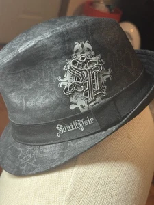SOUTHPOLE Y2K VTG FEDORA HAT GRAY BLACK DESIGN LARGE GRAPHIC COTTON M/L - Picture 1 of 6