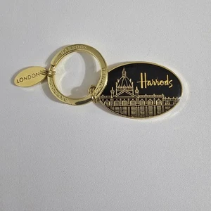 Harrods London Department Store Souvenir Gold Tone Black Theme Keychain Metal - Bild 1 von 14