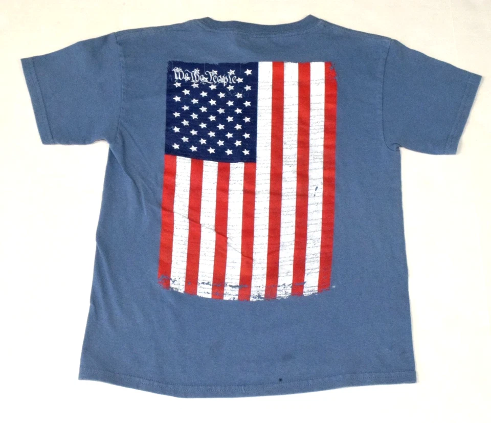 Детская футболка Gildan размер Youth M стальной синий Конституция США американская графическая футболка - Изображение 1 из 4