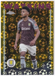 Topps Chrome UCC Logofractor 2024-25 Ollie Watkins /50 Gold Starball - Picture 1 of 2