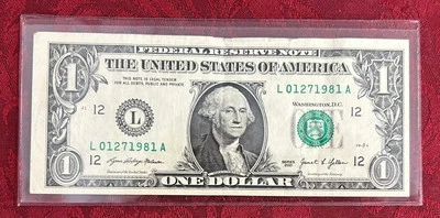 January 27 1981 $1 Bill Birthday Note One Dollar Currency Serial 01271981 - Image 1 of 3