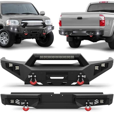 For 2000-2006 Toyota Tundra Black Front Or Rear Bumper w/LED Light + D-ring Foto 1 de 4