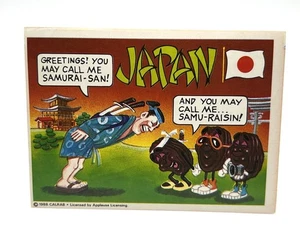 California Raisins 1988 World Tour Sticker Card #14 Japan - Picture 1 of 2