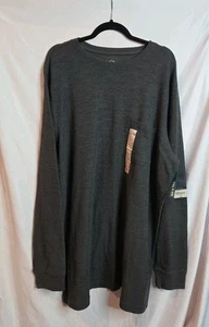 St. John's Bay Herren Big & Tall Größe 2XLT anthrazitgrau Langarm Henley Hemd - Bild 1 von 5