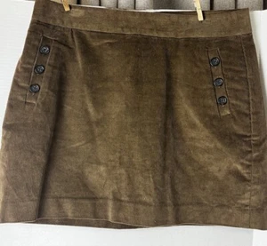 Banana Republic women's Size 14 brown corduroy short skirt pockets - Picture 1 of 8