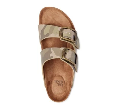 Sandalias sin cordones Time And Tru Slides camuflaje talla 6 para mujer nuevas Foto 1 de 4