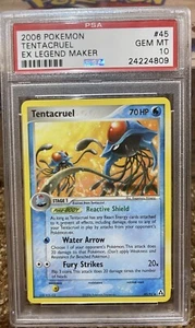 Pokemon ERROR PSA 10 GEM Mint Tentacruel 45/92 EX Legend Maker Prerelease - Picture 1 of 3