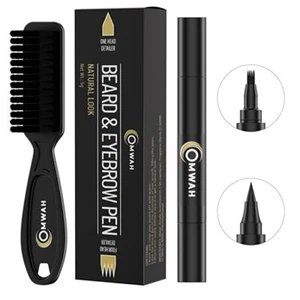 OMWAH Beard Pen Pencil Kit Long Lasting Filler Tool For Eyebrow Moustache Hair - Picture 1 of 5