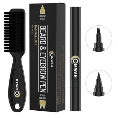 OMWAH Beard Pen Pencil Kit Long Lasting Filler Tool For Eyebrow Moustache Hair - Image 1 of 4