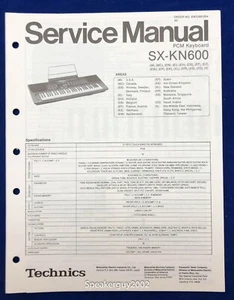 Original Technics PCM Keyboard Service Manual / SX-KN600 - Picture 1 of 1