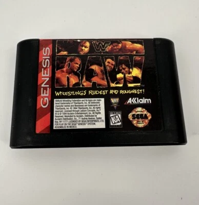 Sega Genesis - 1994 WWF Raw Wrestling's Rudest and Roughest! -Cart Only - Image 1 of 4
