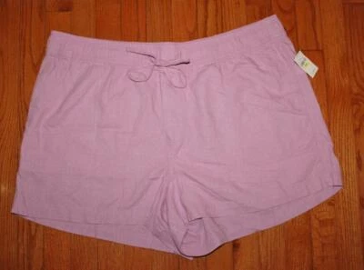 Shorts feminino GAP utilitário puxar cordão linho tamanho XXL ajuste fácil roxo *B3 - Imagem 1 de 4