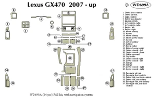 LEXUS GX 2007 2008 2009 2010 2011 DASH TRIM KIT a - Picture 1 of 1
