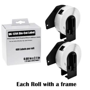 Etiquetas de dirección de devolución/propósito 2 rollos 400 DK-1204 para Brother QL-1110NWB - Imagen 1 de 16