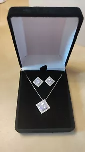 Set Collana Orecchini Argento 925 punto luce zircone Strass Donna idea regalo - Foto 1 di 15
