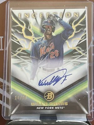 2023 Bowman Inception Willy Fanas Gold Electric Foil Auto #/50 | NEW YORK METS - Image 1 of 2