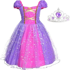 Princess Costumes Tulle Dress Birthday Halloween Cosplay Party Dresses up for Li - Picture 1 of 12