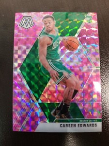 2019-20 Mosaic Carsen Edwards RC PINK CAMO PRIZM card #220