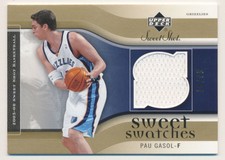 2005-06 Sweet Shot Sweet Swatches Gold #PG Pau Gasol Jersey /99