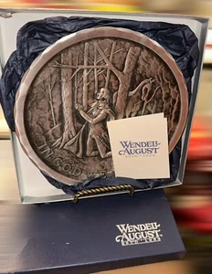 Hammered Aluminum WENDELL AUGUST FORGE Plate 7" Boxed In God We Trust - Picture 1 of 10