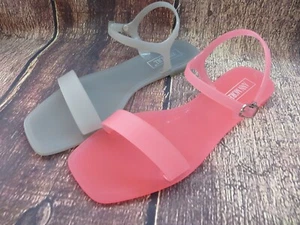 Jelly Sandal "MARIETTA" Women's Flat Ankle Strap Slingback by ANN MORE - Picture 1 of 9