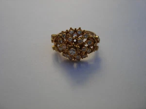 Vintage Sammlerstück Harem Sputnik Princess 18k Gold schillernde Diamanten Ring 10,25 - Bild 1 von 12