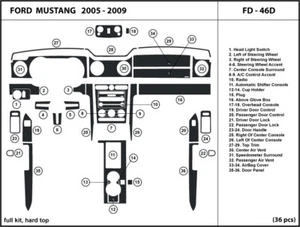 Interior Carbon Fiber Dash Trim Kit for Ford Mustang 2005-2009 Coupe / FD-46D - Picture 1 of 1
