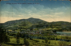 Windsor,VT Ascutney Mountain Birds Eye View Vermont Postcard - Picture 1 of 2