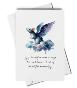 Rat sympathy card or art print, rat loss gift, rat bereavement, pet loss - Picture 1 of 2