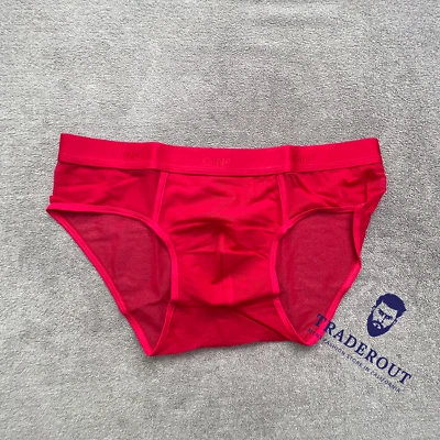 C-IN2 men red sheer nylon low rise brief underwear size M L - Image 1 of 4
