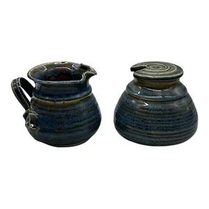 1981 Janet Duchesneau New Hampshire Vintage Studio Pottery Sugar & Creamer Vtg - Picture 1 of 10