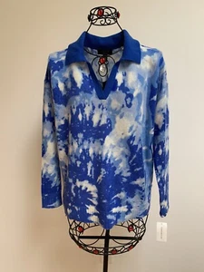 Maglione Charter Club Luxury Cashmere Blu Manica Lunga Tg.Small Nuovo con etichette - Foto 1 di 12